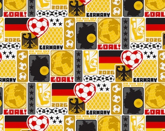 World Soccer 2 Cotton Fabric by the Yard