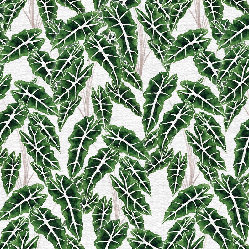 May include: A seamless pattern featuring green and white leaves with a white background. The leaves have a textured, watercolor-like appearance.