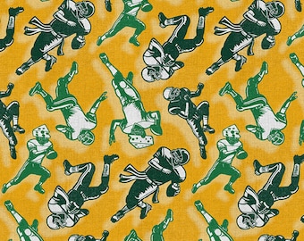 Gridiron Gold Wisconsin Football - Soft Cotton Fabric by the Yard