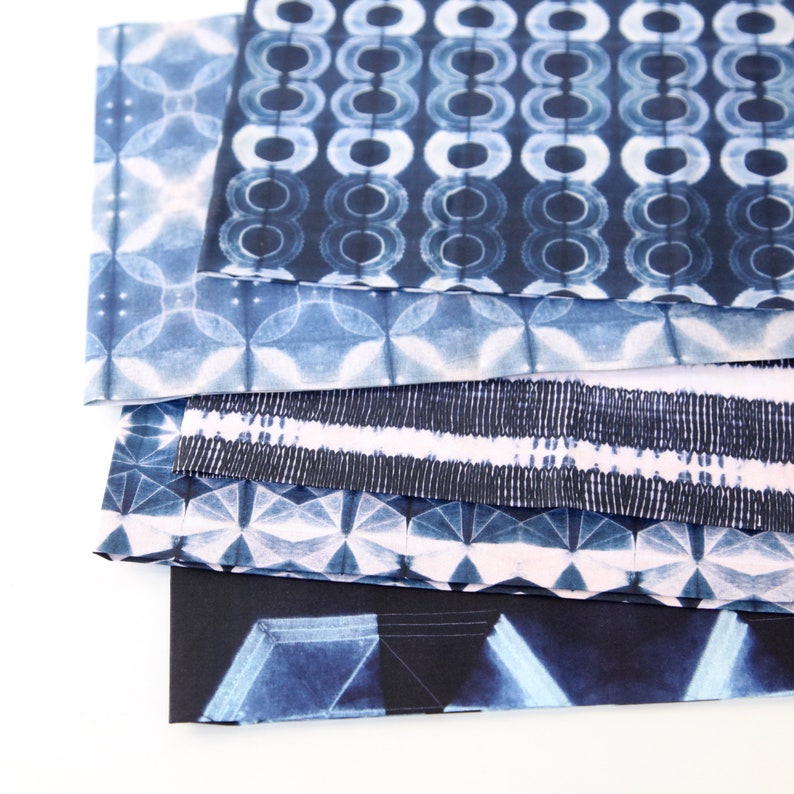 Shibori Dye by Kim Eichler-Messmer Indigo Digital Fabric Print Paintbrush Studio Fabrics image 1