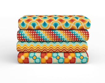 Retro Geos by Leanne Friedberg - Paintbrush Studio Fabrics - Soft Quilting Cotton Fabric