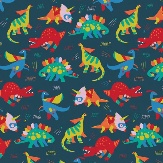 Super Dinosaurs by Liz Mytinger - Soft Cotton Fabric by the Yard