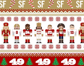 Christmas San Francisco Football Nutcracker Fabric by the yard