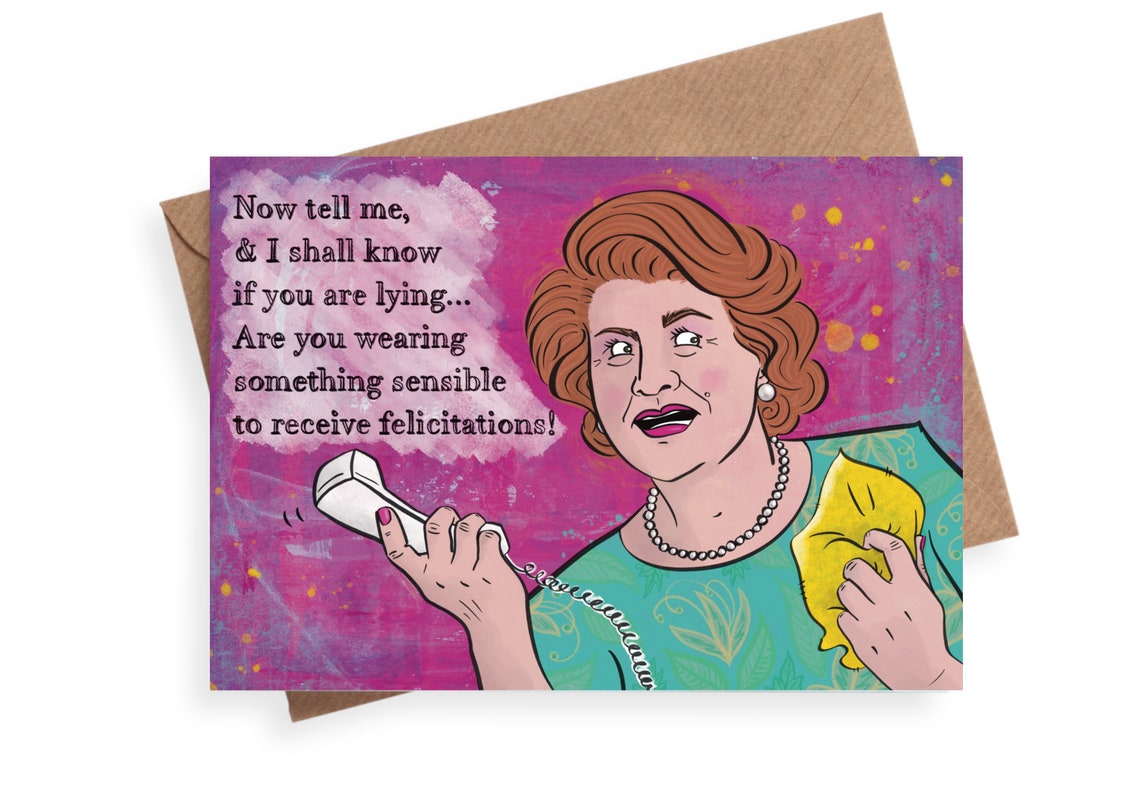 Mrs Bucket Keeping Up Appearances Greeting Card Funny Etsy