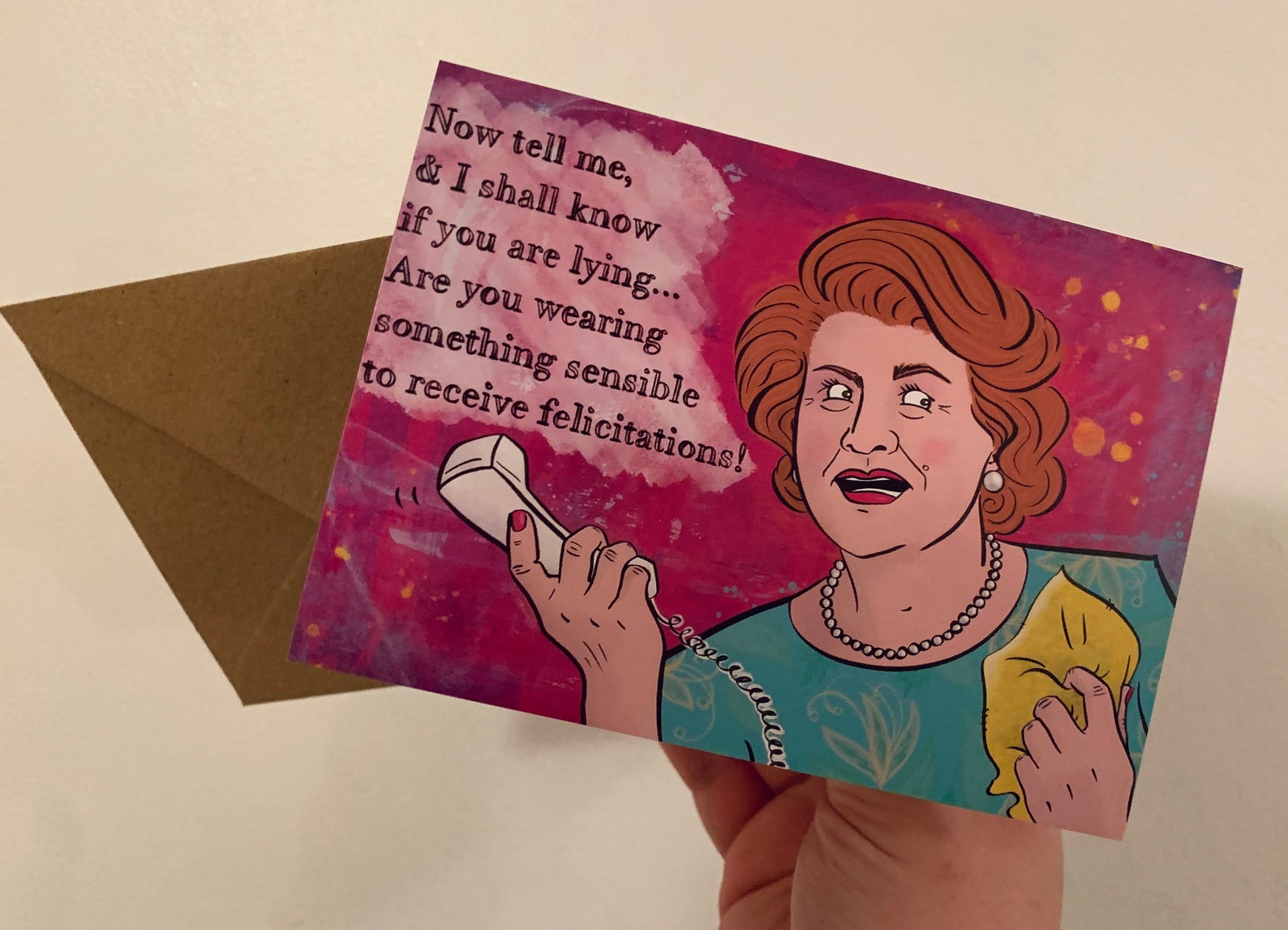 Mrs Bucket Keeping Up Appearances Greeting Card Funny Etsy