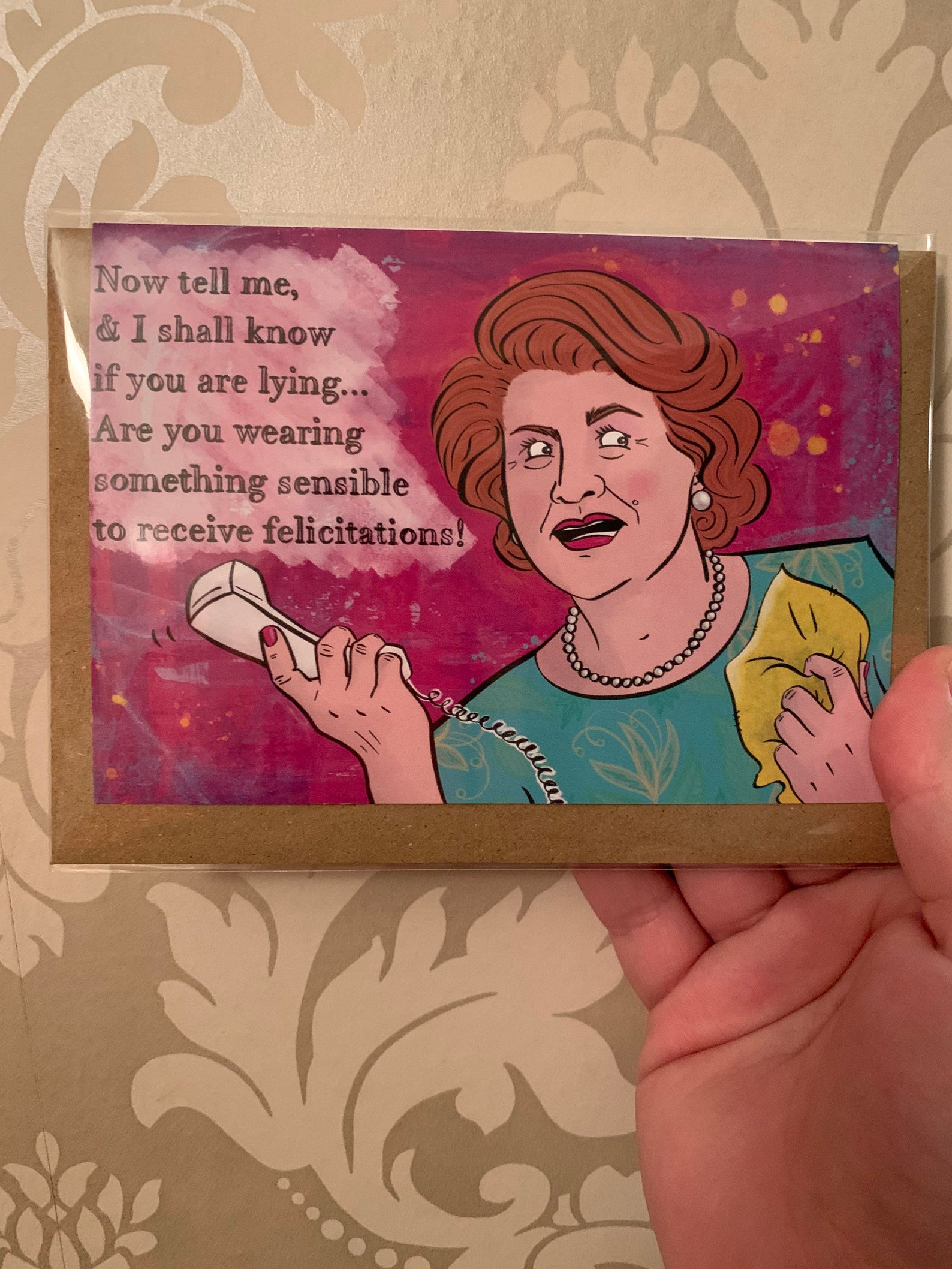 Mrs Bucket Keeping Up Appearances Greeting Card Funny Etsy