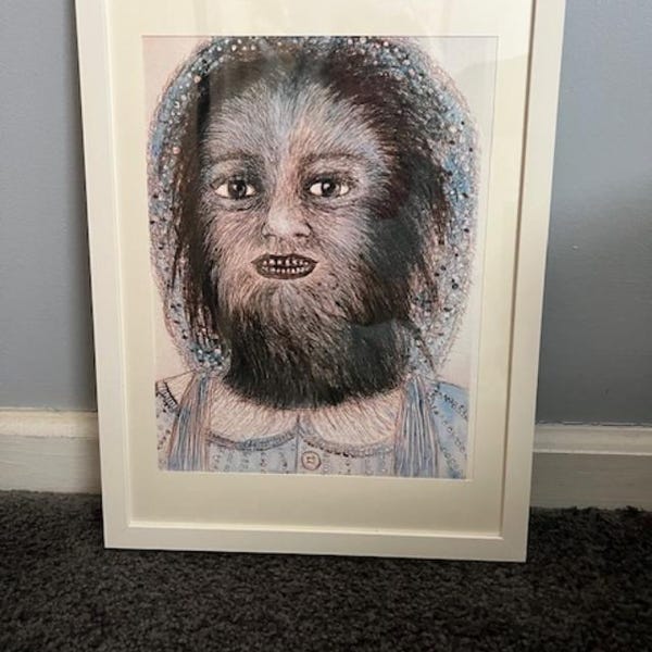 Gilmore Girls  "Wolf Girl" canvas portrait displayed in an 11 x 14 White Frame