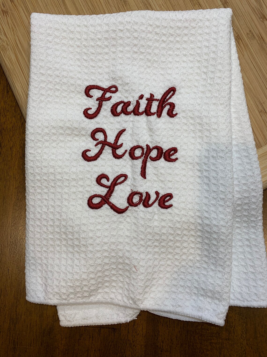 Faith Hope Love Personalized Dish Towels Custom Tea Towel Etsy