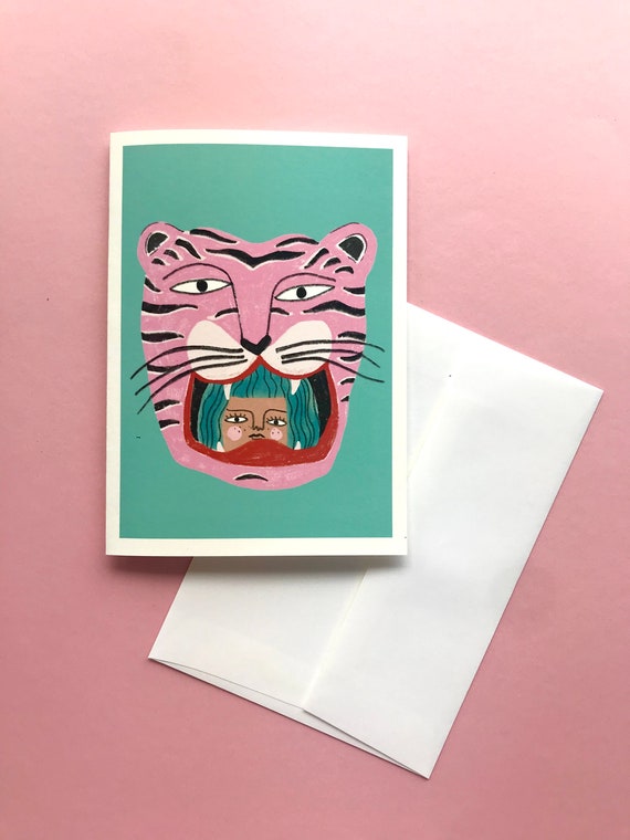 2 Tigers Greetings Card