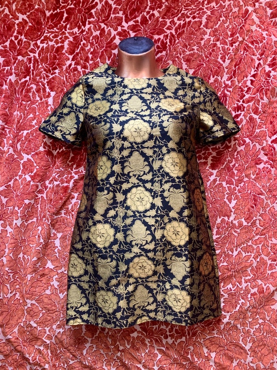 Retro Gilded Black Minidress~