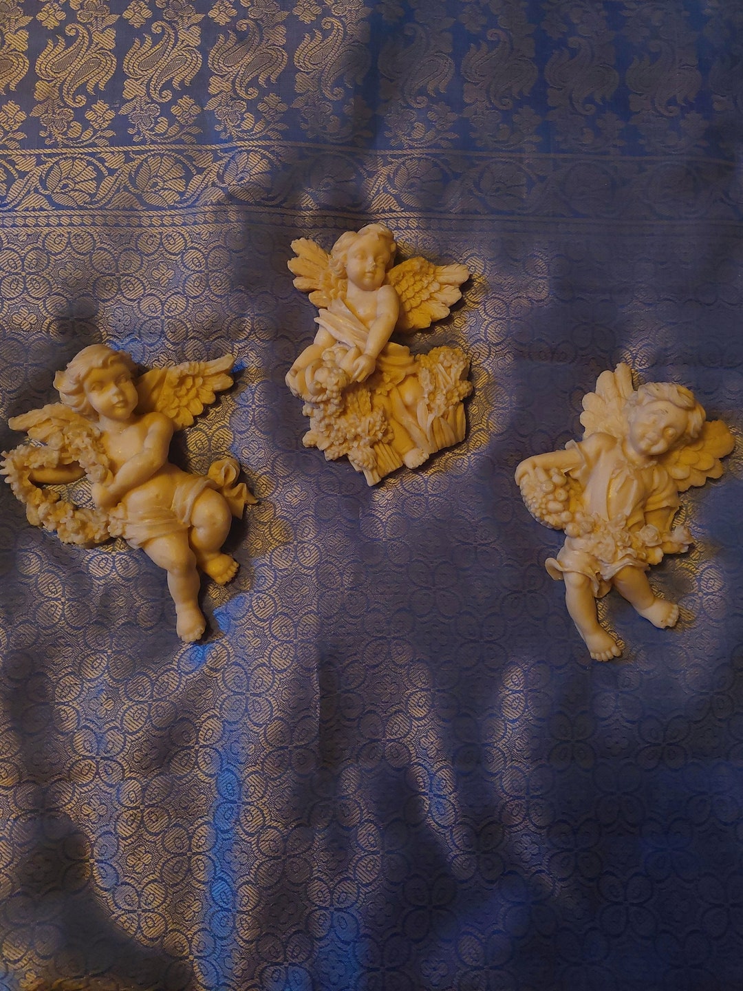 Vintage Cherub Wall Hanging Figurines 3 Pc. Set Etsy