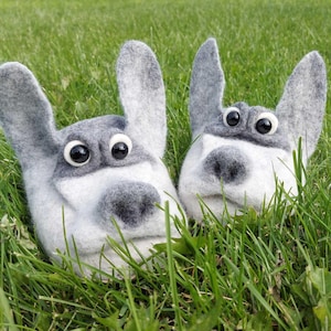 Wool Felt Wolf Slippers – Funny Animal House Shoes, Unique Cozy Gift