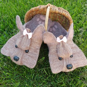 Felted slippers Yorkslippers Yorkshire Terrier custom slippers Handmade wool shoes personalized slippers for woman man kids Felting