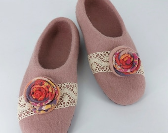 Boho Style Home Slippers Eco-friendly Shoes Slippers Gifts Wool Slippers Handmade slippers