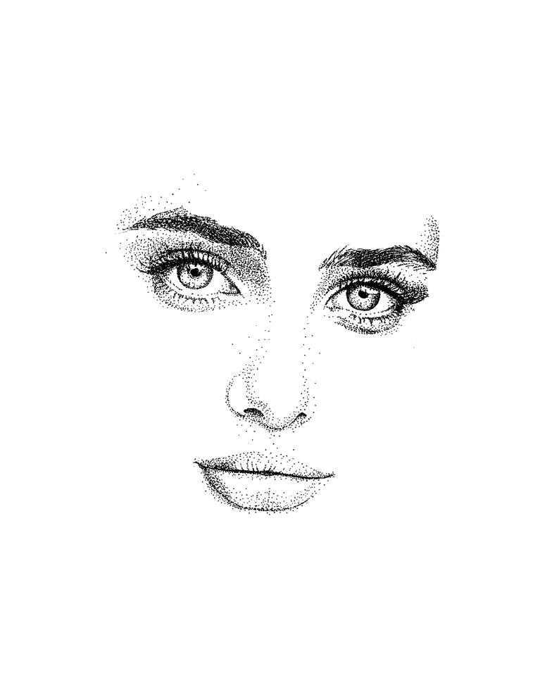 digital print ink portrait of a woman image 1