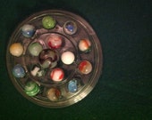 16 Retro Mid-Century Machine-made marbles Peltier Agate Banana swirl patch shooter
