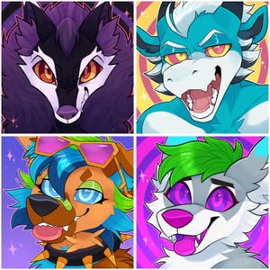 Custom Hypno Fursona Headshot/Icon Commission