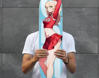 Anime Waifu Skateboard - Rare 8 x 32 Inch Adult Size Skateboard Deck, Limited Edition! JCS Skateboards