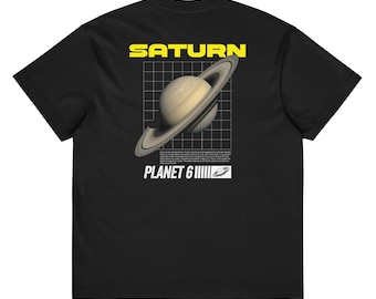 Saturn Planet Graphic T-Shirt – Solar System Astronomy Tee – Sci-Fi Streetwear Unisex Shirt