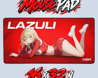 Anime Mouse Pad 16x32, Red Gaming Desk Mat, Kawaii Anime Girl Mousepad, Extended Large Gamer Desk Pad, Gaming Setup Accessory, Gamer Gift