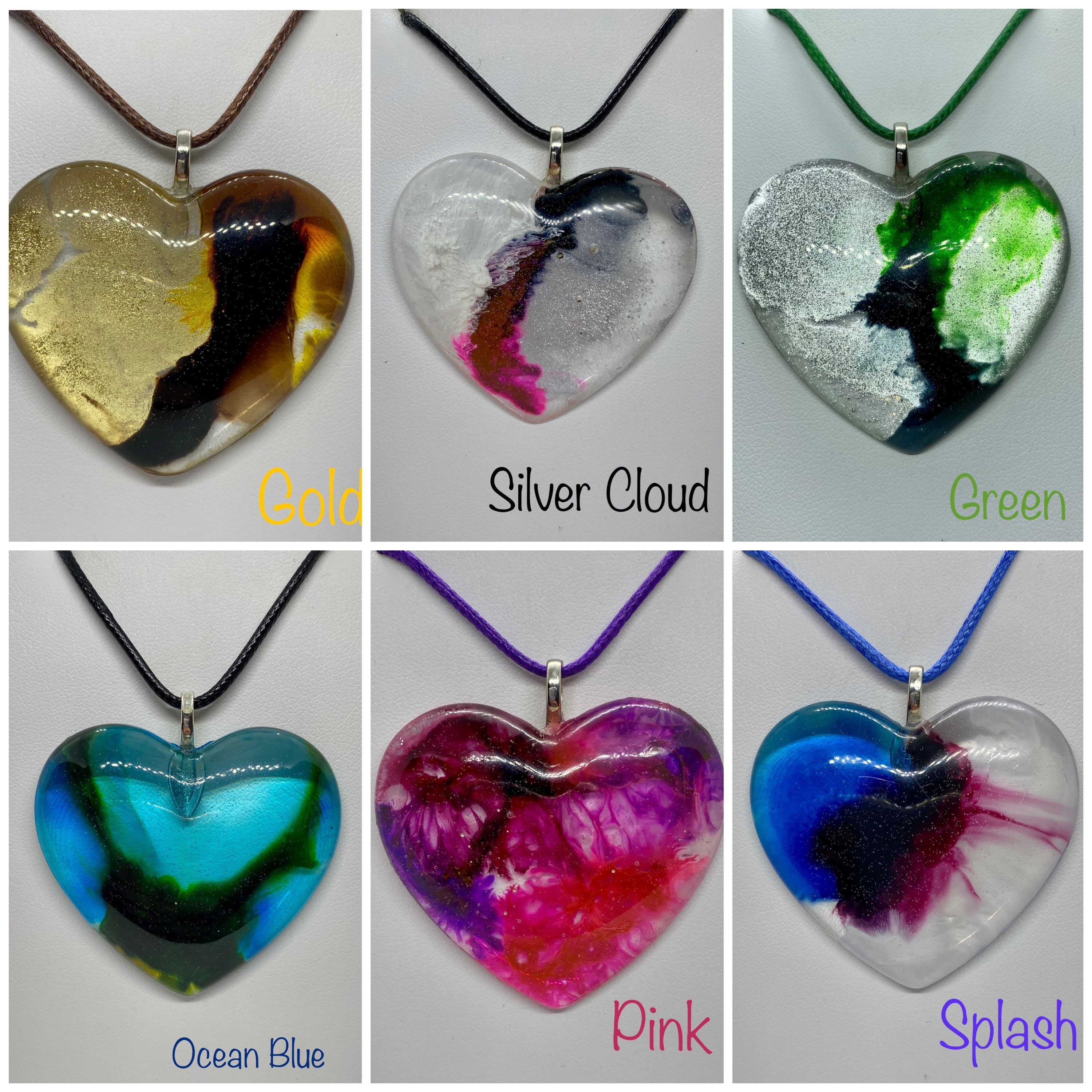 Resin Heart Pendant/ Large Pendant/ Various Colours/ 18 Inch Etsy UK