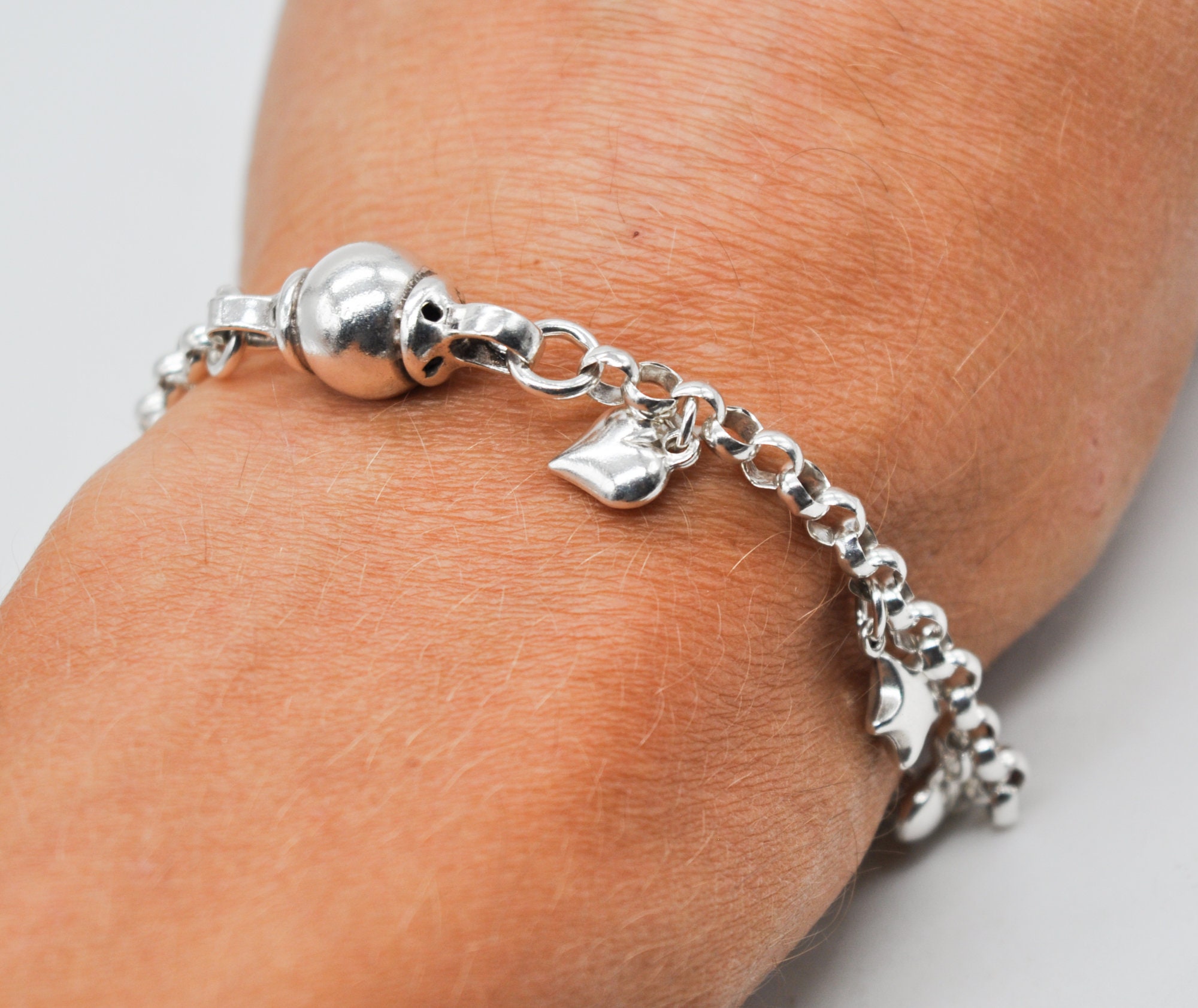 925 Sterling Silver Vintage Italy Double Cable Link Bracelet