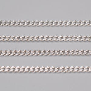 Vintage 835 Solid Silver Curb Chain. Length 42 cm / 16.5 inch.