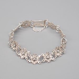 Vintage Filigree 925 Sterling Silver Bracelet. Length: 21 cm / 8.2 inch.