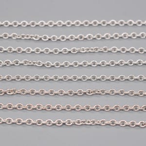 Vintage Long 835 Solid Silver Anchor Chain. Length 74 cm / 29.1 inch.