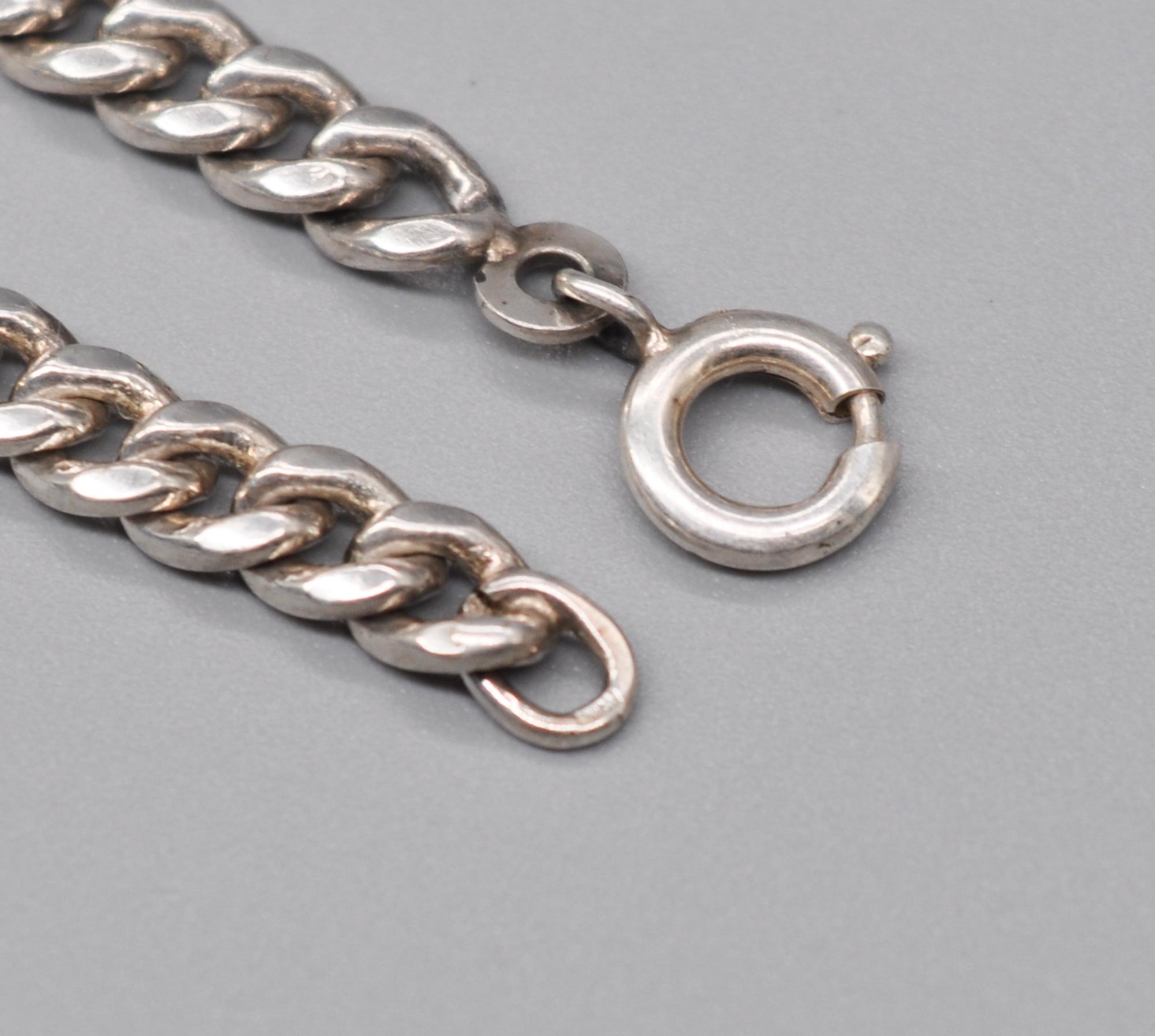 Vintage 925 Sterling Silver Plate Bracelet. Length: 18.5 Cm