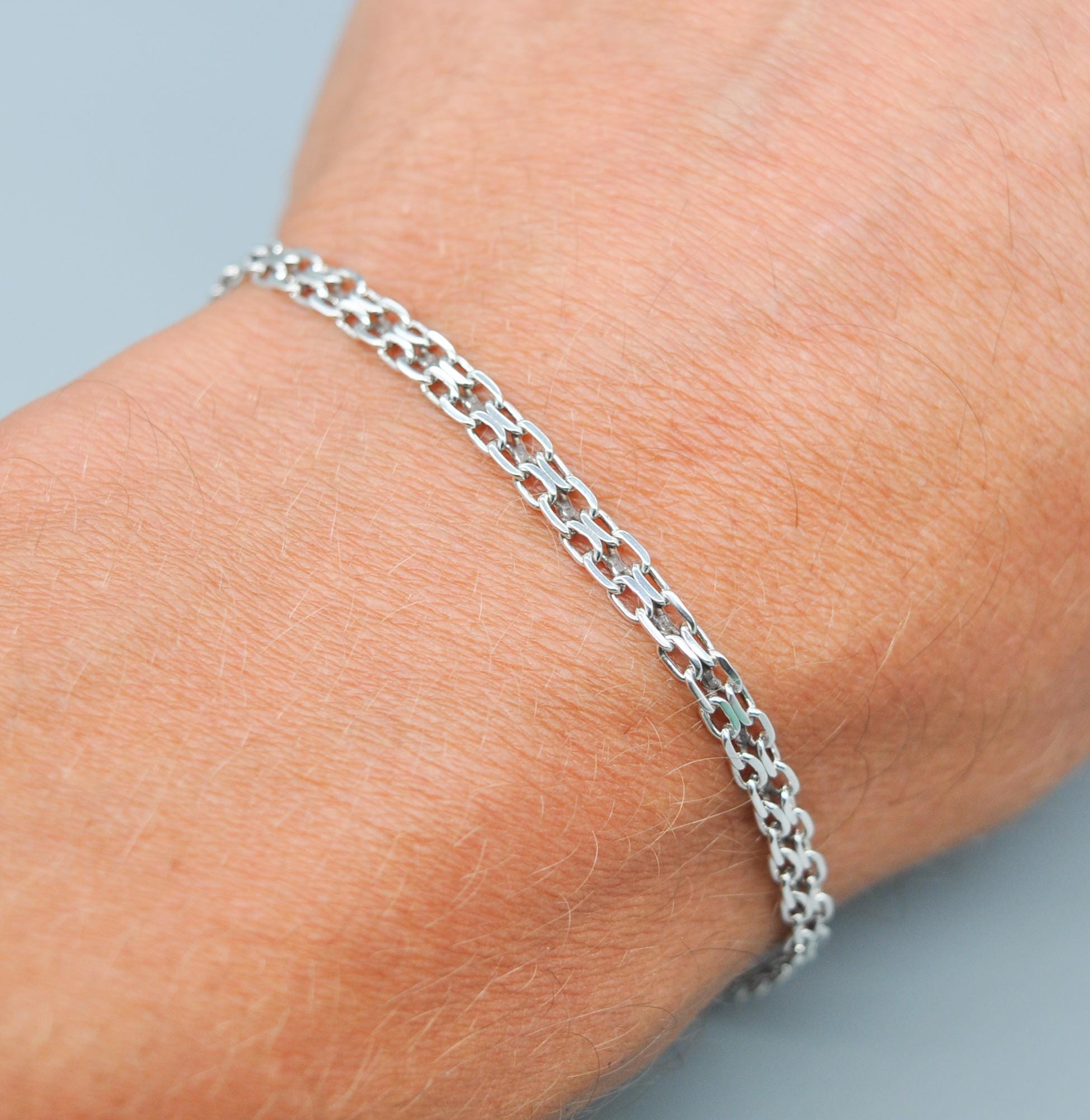 Vintage 925 Sterling Silver Bracelet. Length: 18 Cm / 7 Inch. - Etsy