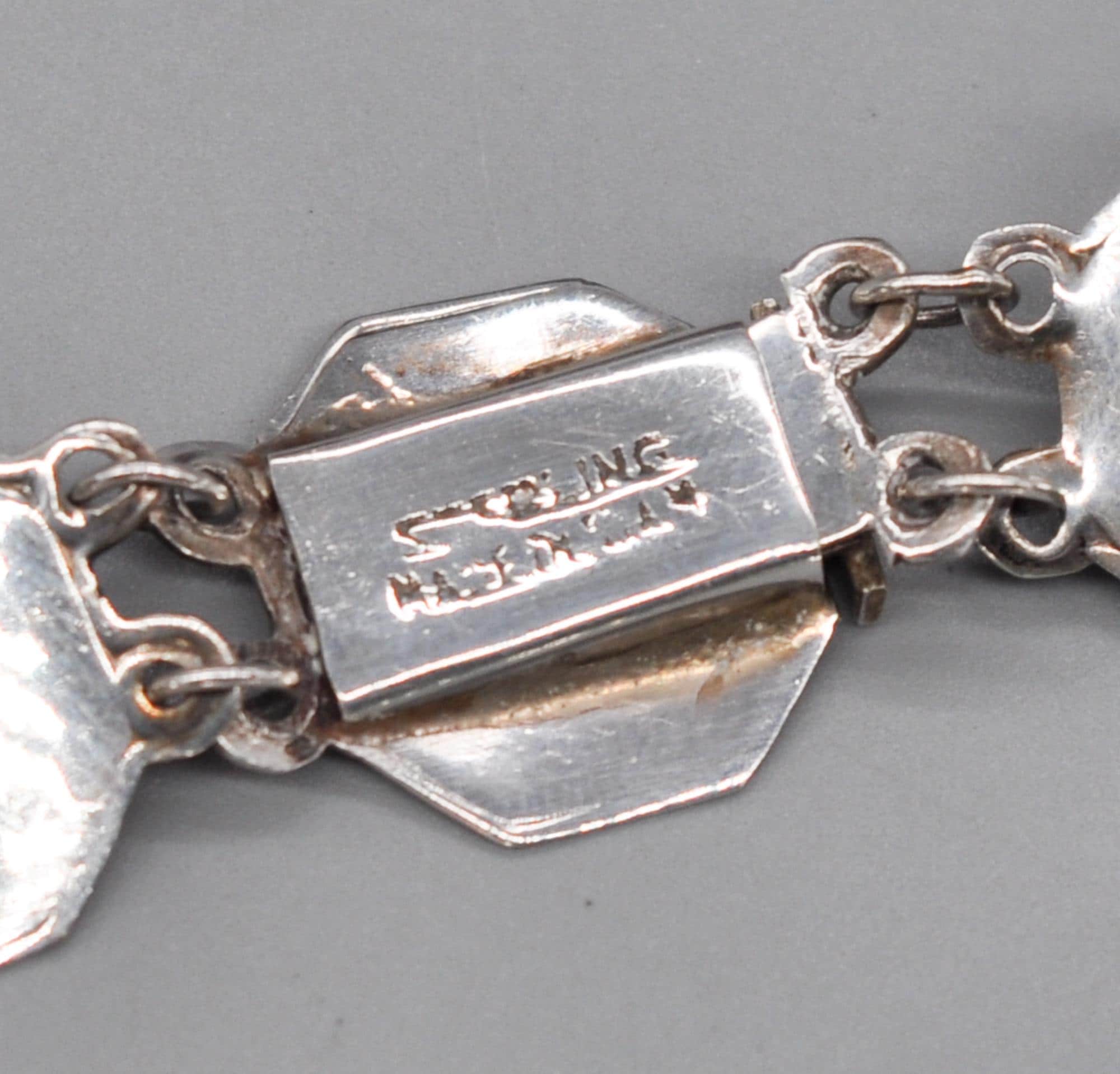 Vintage Siam Sterling Silver Link Bracelet. Length: 17.5 Cm / 6.8