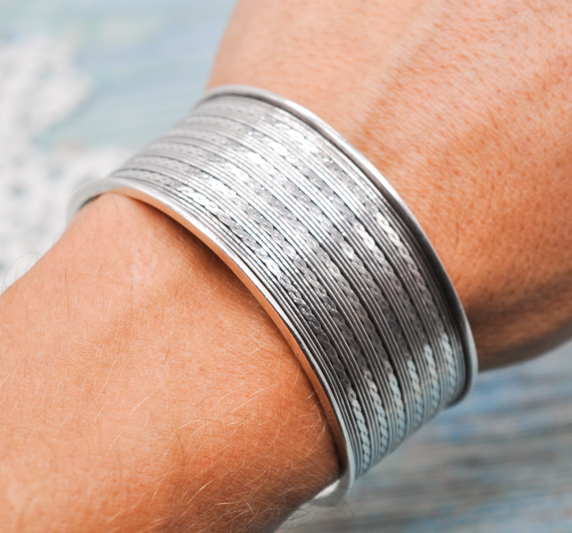 Vintage 925 Sterling Silver Cuff Bracelet. - Etsy