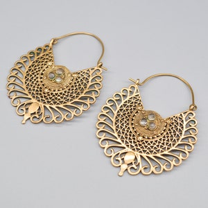 Vintage Large Bronze Earrings. image 1