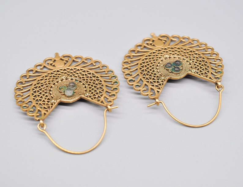 Pendientes vintage de bronce grandes. imagen 3