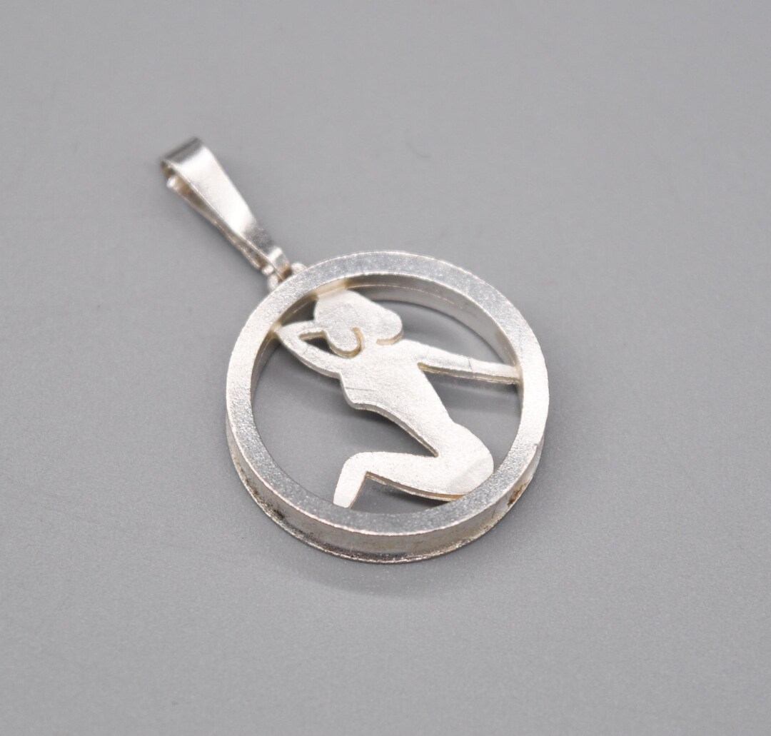 Vintage 925 Sterling Silver Virgo Zodiac Sign Pendant. - Etsy