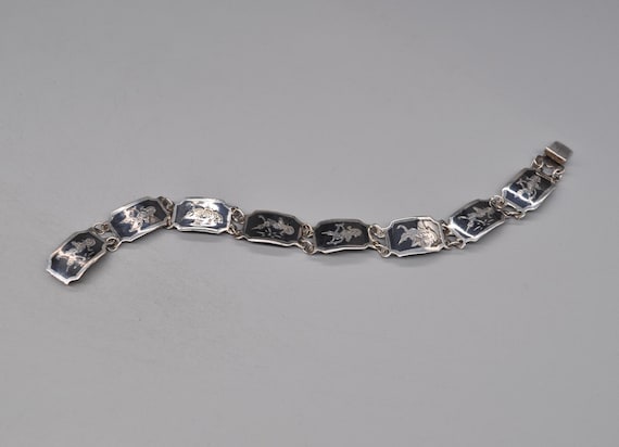 Vintage Siam Sterling Silver Link Bracelet. Visual Defects. Length