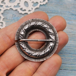 Vintage Latvian 875 Silver Baltic Ethnic Fibula Brooch &quot;Sakta&quot;.