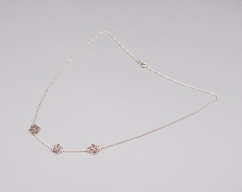 Vintage Filigree 800 Silver Necklace. Length: 46 cm / 18.1 inch
