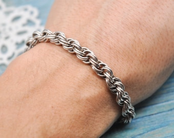 Vintage 925 Sterling Silver Chain Bracelet.