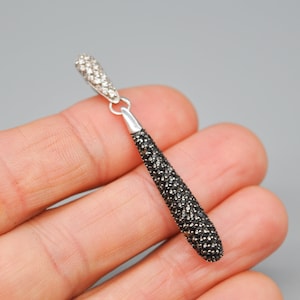 925 Sterling Silver Necklace Pendant with Rhinestones.