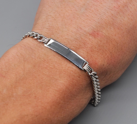 アクセサリー Vintage Silver Plate Chain Bracelet 925 Vintage 925 Sterling Silver Plate Bracelet. Length: 18.5 Cm