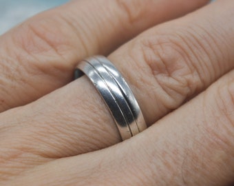 Vintage 925 Silver Wedding Ring. Size 18 mm US 8.