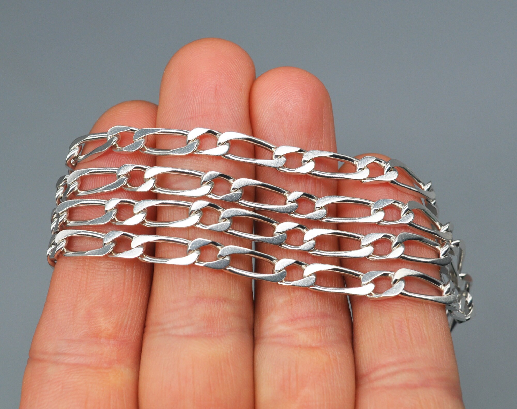 ヴィンテージ925スターリングシルバーネックレスチェーン。長さ59cm