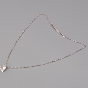 Vintage 925 Sterling Silver Chain with Heart Pendant. Pendant with Gold accent. Length 39 cm / 15.3 inch.