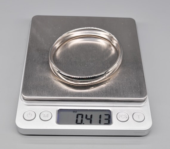 Vintage 835 Solid Silver Oval Bangle. - image 7