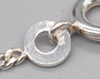 Bracelet Gourmette En Argent Massif Ancien - Longueur 17 Cm | Vintage #A17 | Occasion