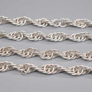 Vintage Handmade Solid Silver Necklace Chain. Length 63 cm / 24.8 inch.