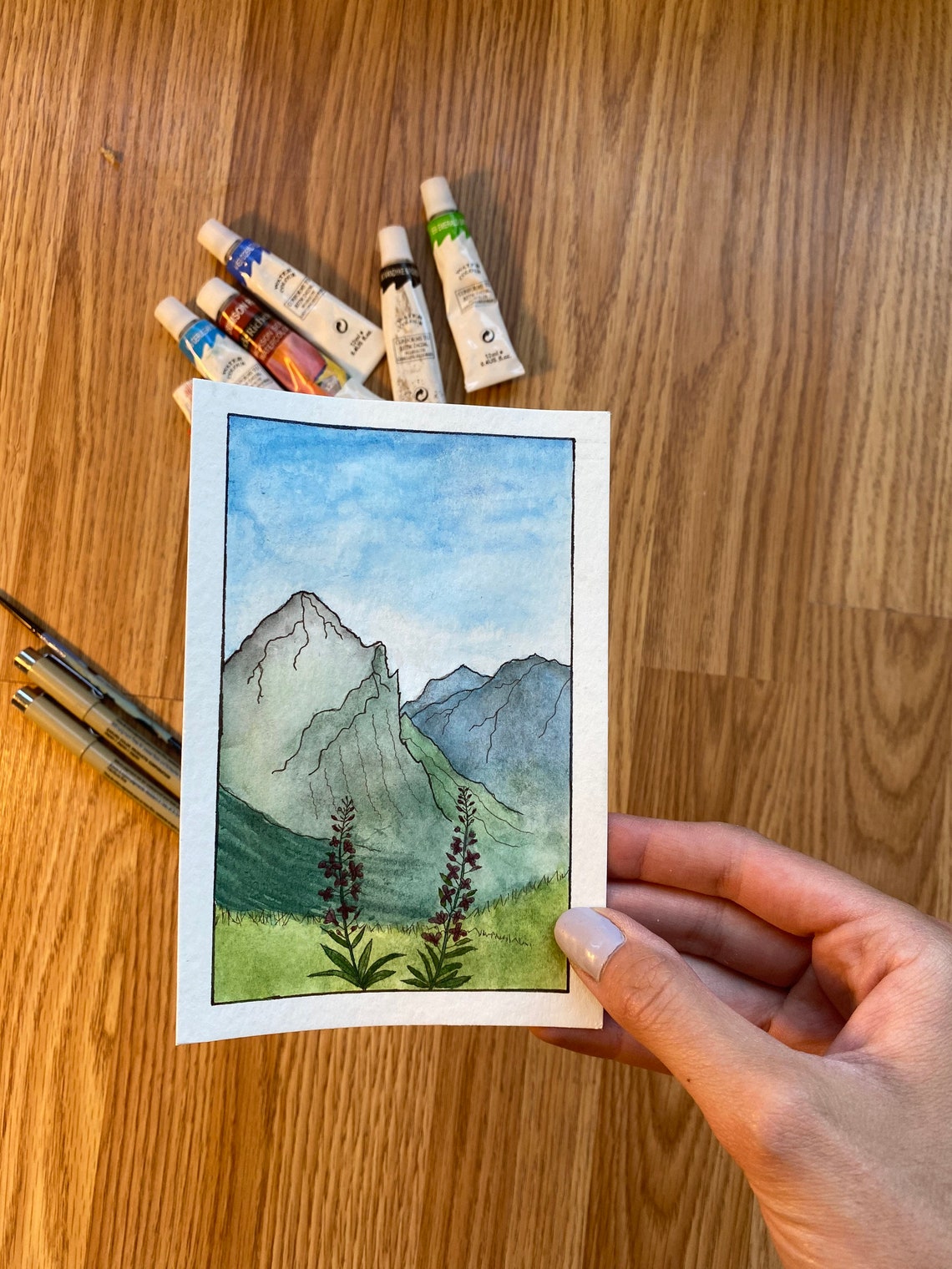 Customizable watercolor postcards Etsy