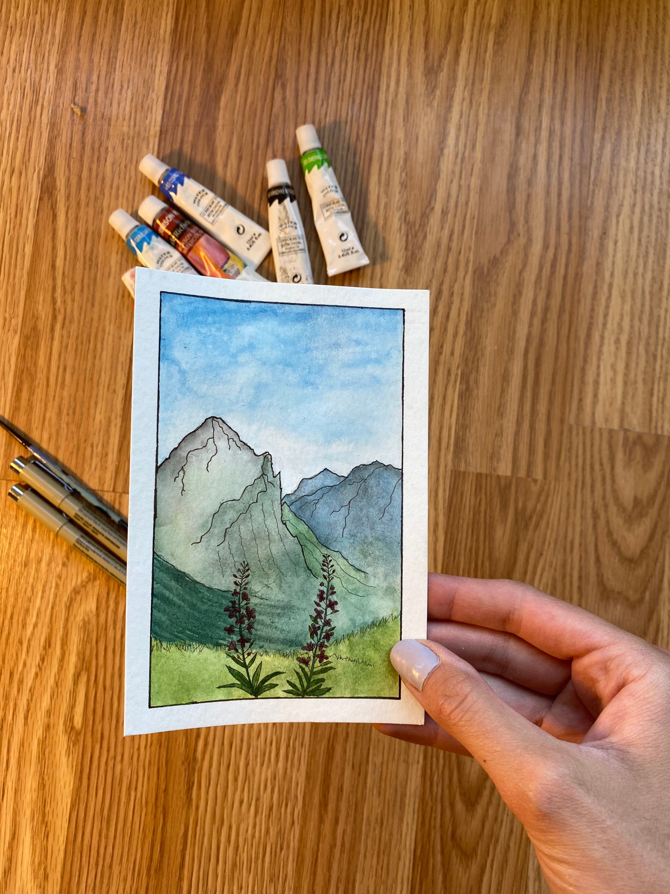 Customizable watercolor postcards Etsy